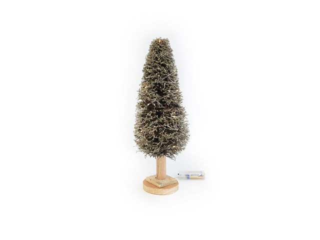 albero legno con glitter/luci 15x41 70555