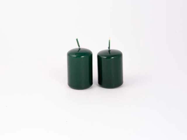 Candela moccolo 4x5cm 2pz verde 73273
