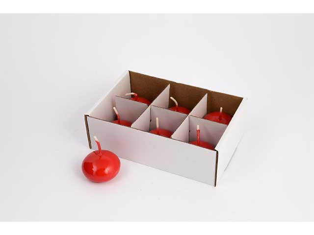Candela galleggiante 4x2,5 6pz rossa 73