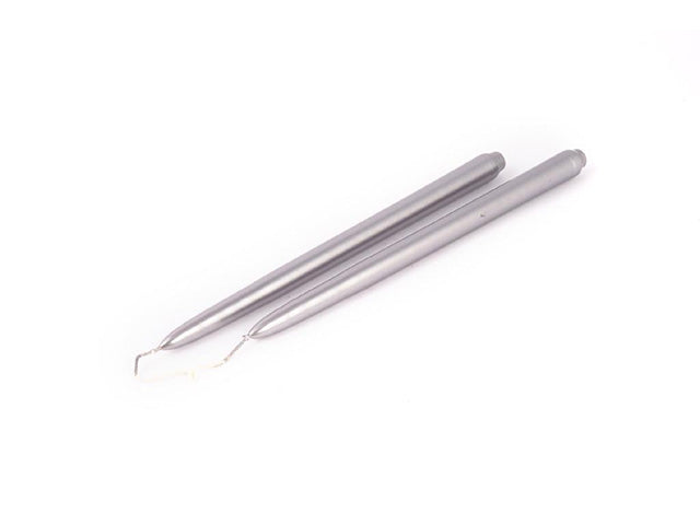 Candela stelo 2 pezzi argento 29cm 73693