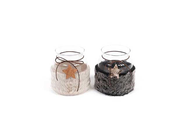 Vaso vetro c/velluto 15,5x17cm 84545