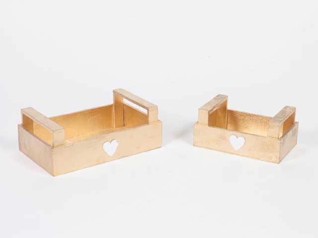 cassette legno oro 2pz 87287