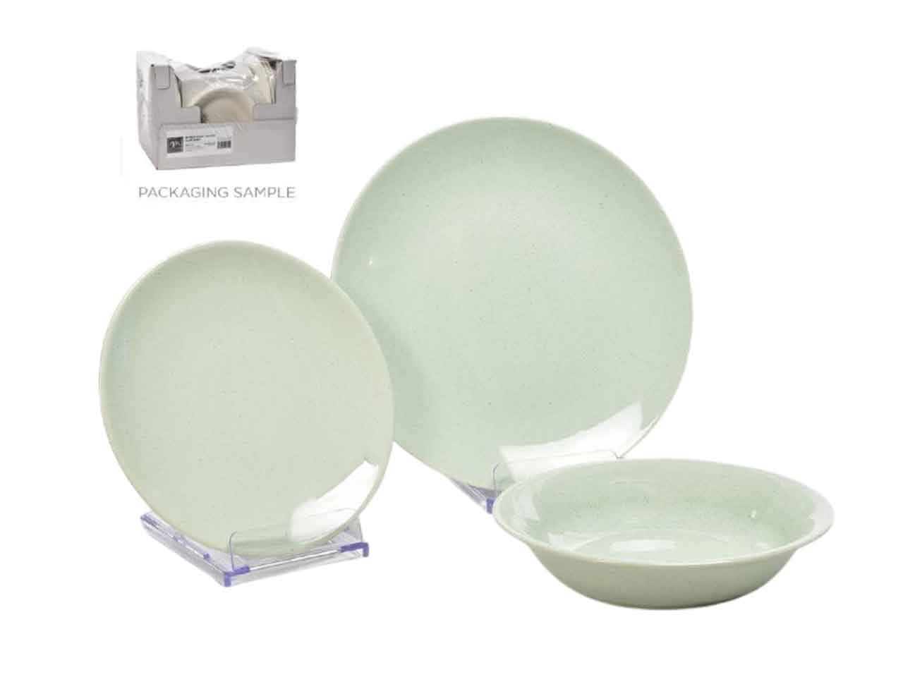 l.granul servizio piatti 18pz verde 070