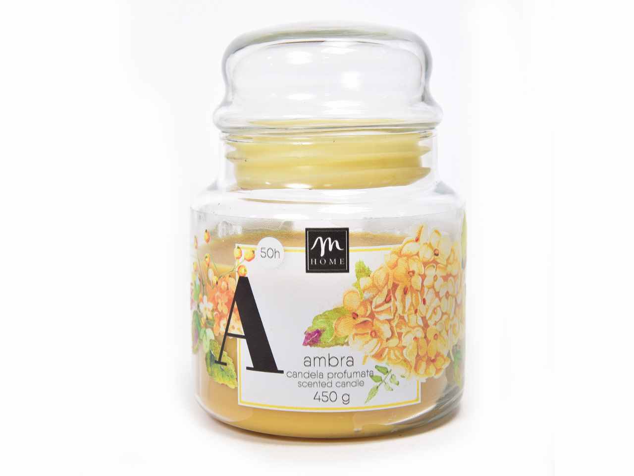 candela in barattolo vetro ambra 450gr 08579