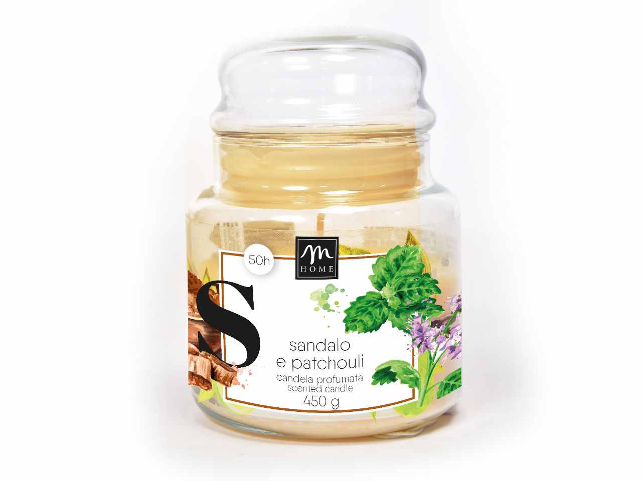 candela in barattolo sandalo 450gr 08623