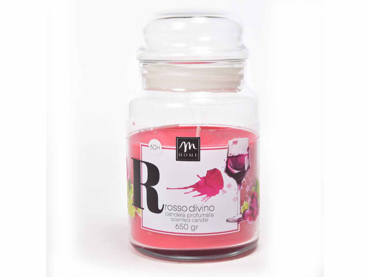 candela in barattolo rosso div.650gr 08685