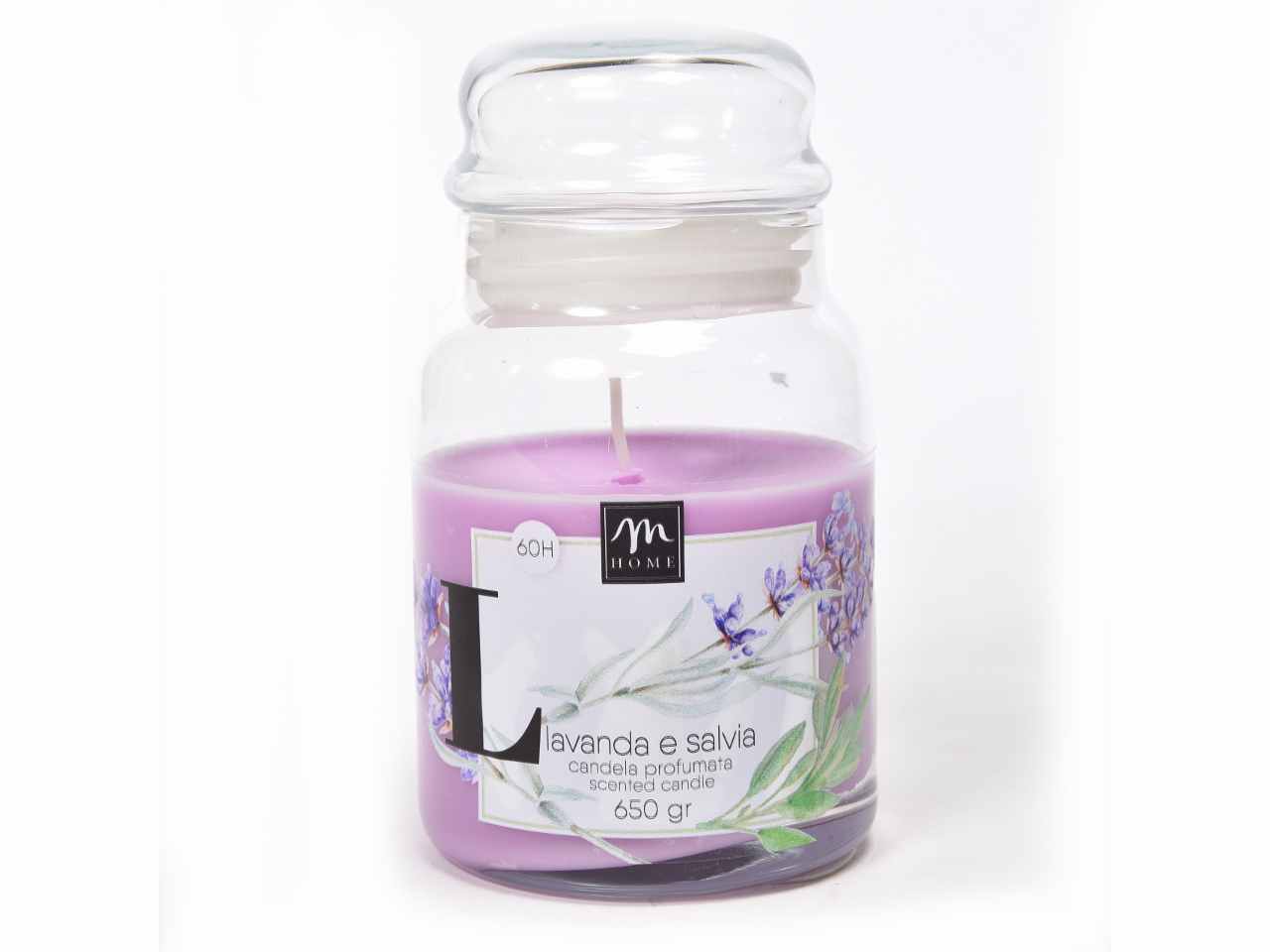 candela in barattolo vetro lavanda 650gr08708