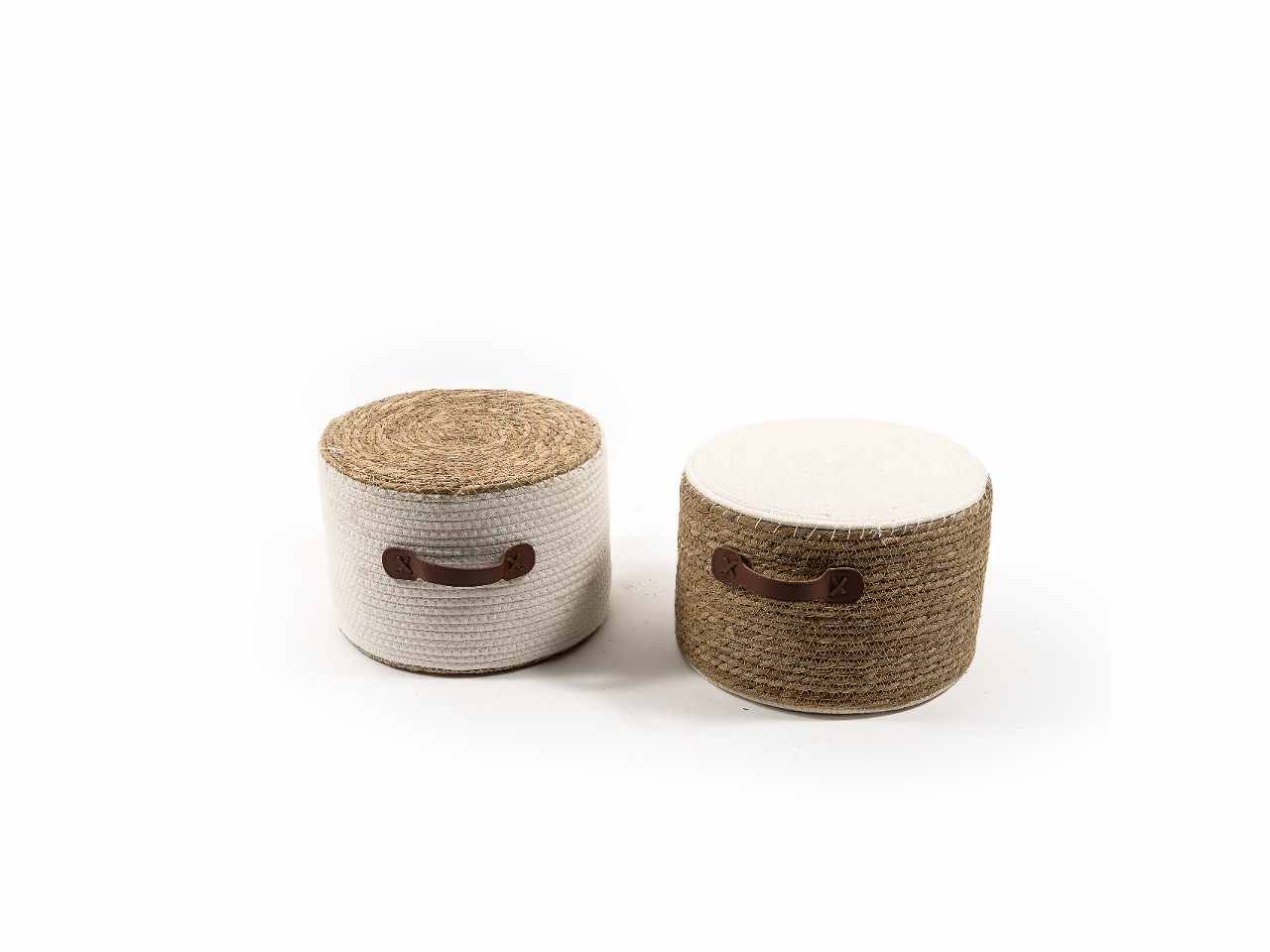 pouf c/manico d.30xh.20cm 17243