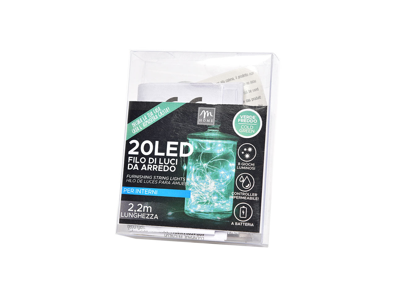 Catena 20 led verde batteria 19223