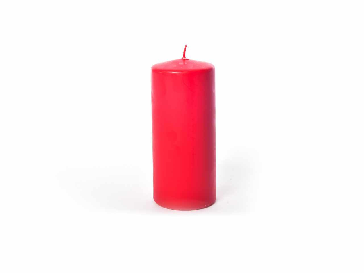 Candela pillar rossa h.18xd.8cm
