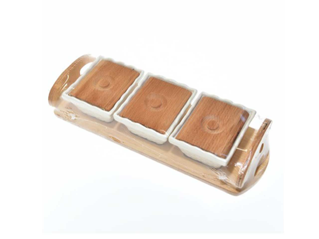 Antipastiera c/3 ciotole 32x19xh.7cm 27358
