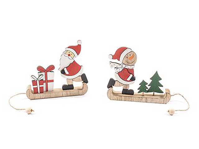 Slitta natale in legno 12x2xh.11cm62854