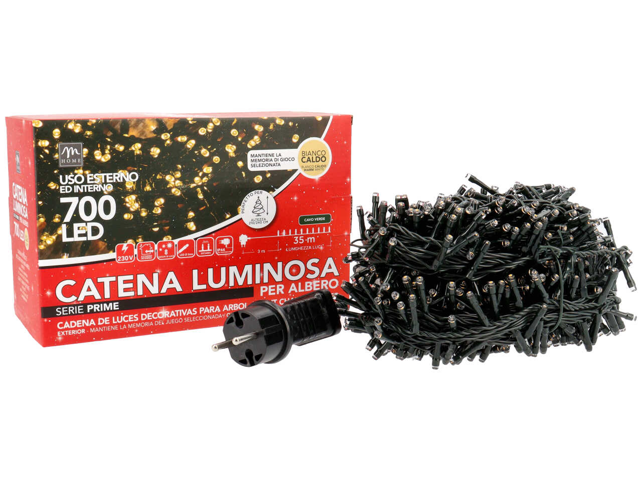 Catena luci 700led bianco caldo u.e.64261