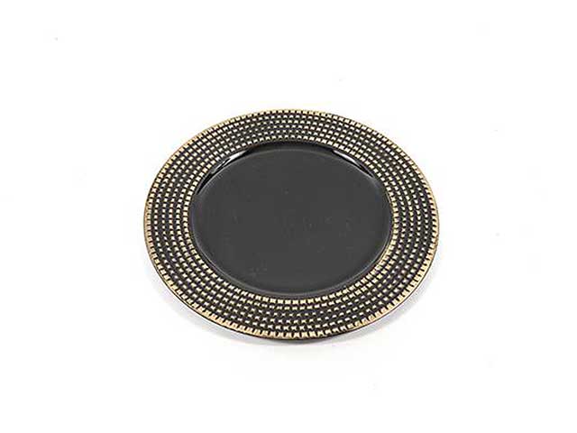Sottopiatto d.33cm nero e oro 75687