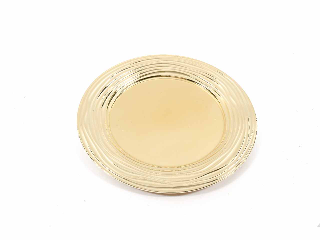 sottopiatto "wave mirror" oro in plastica d.33 cm