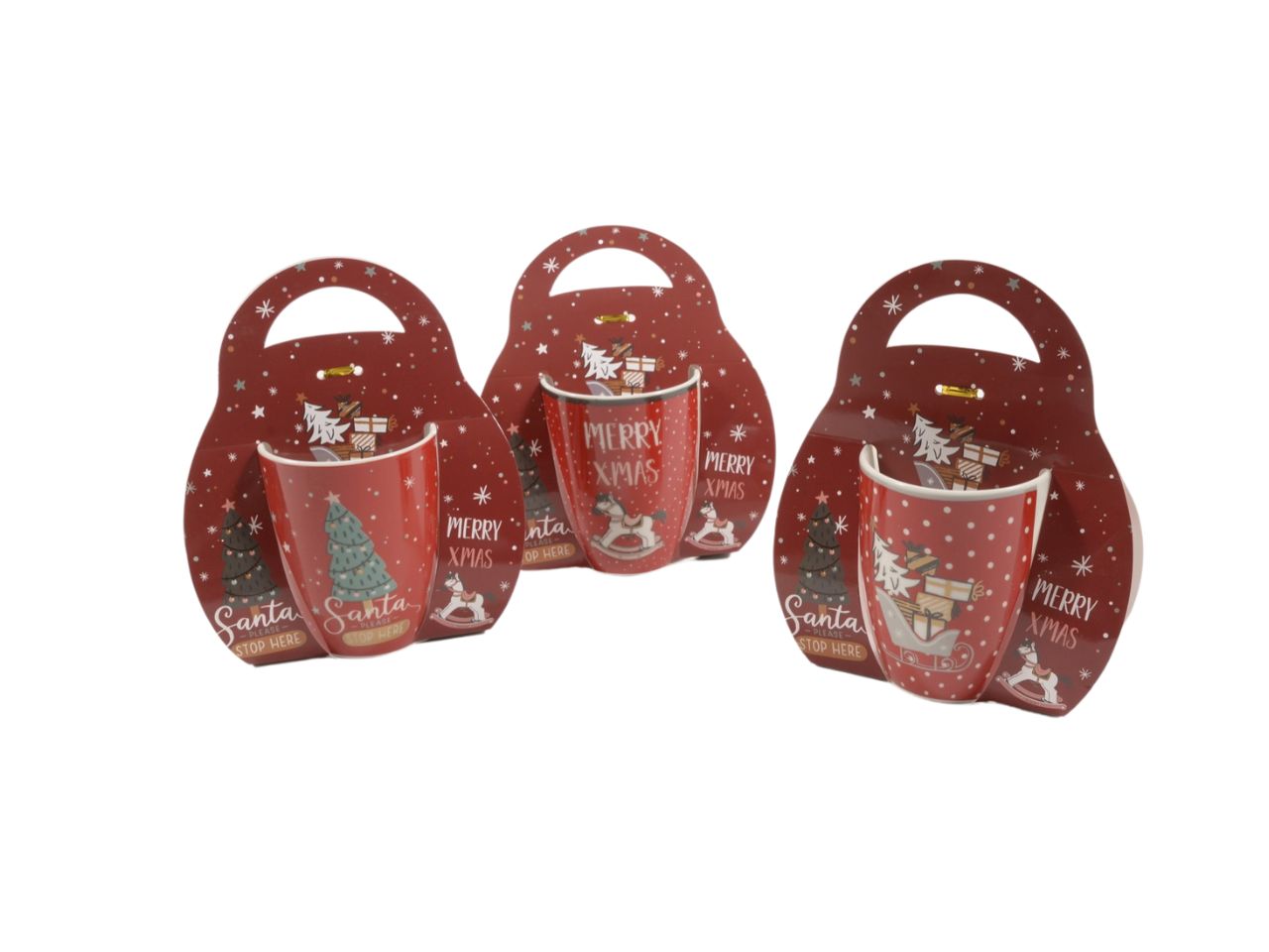Tazza "santa stop here" in ceramica con confezione regalo 340ml diam.8.3xh.