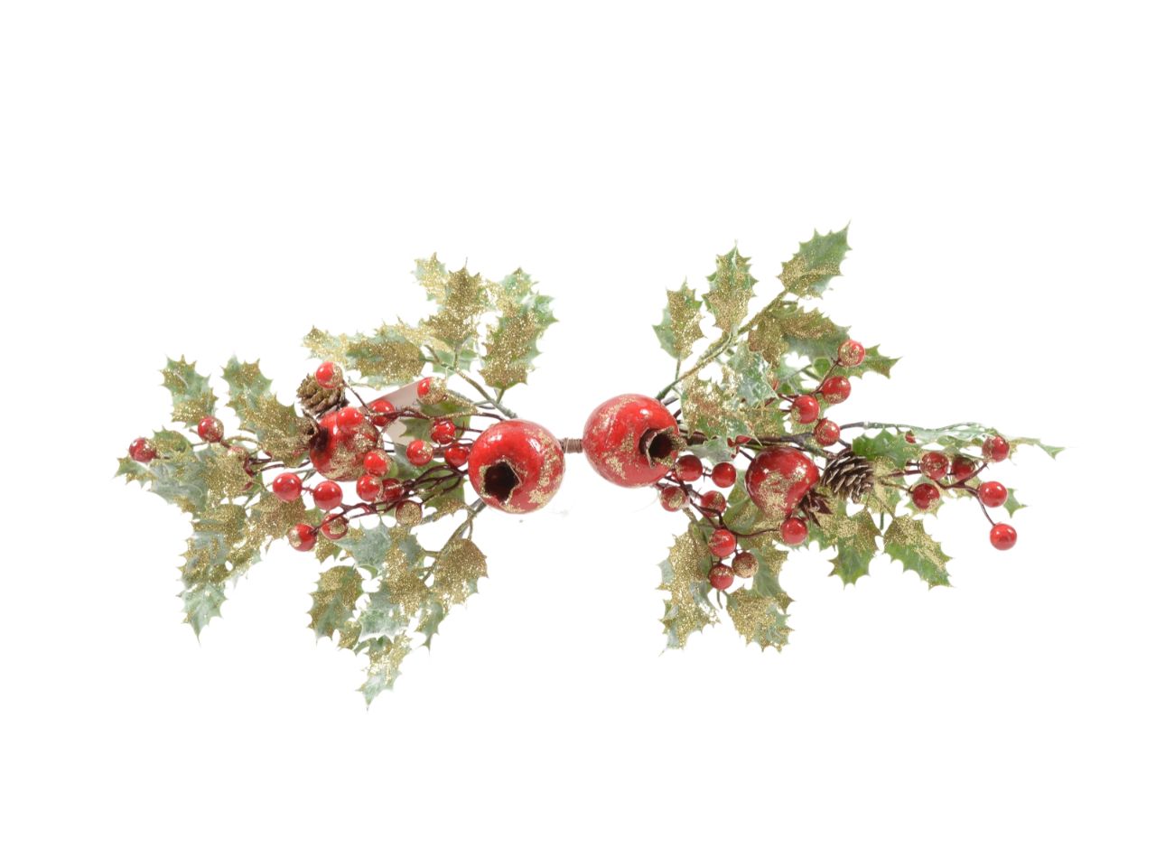 Decorazione natalizia melograno dorato 50x7xh.20 cm.