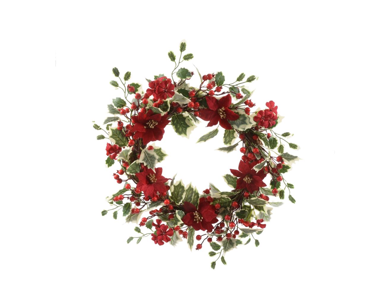 Corona dietroporta stelle di natale diam. 55 cm