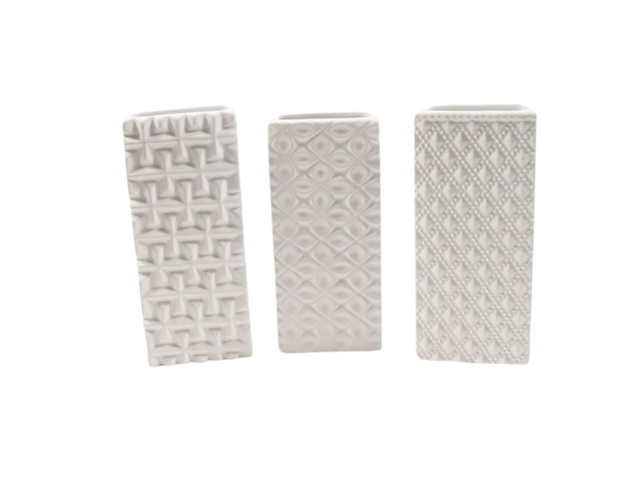 Evaporatori 3 pezzi bianchi in ceramica 25.3x4.5xh.18.8cm in scatola regalo