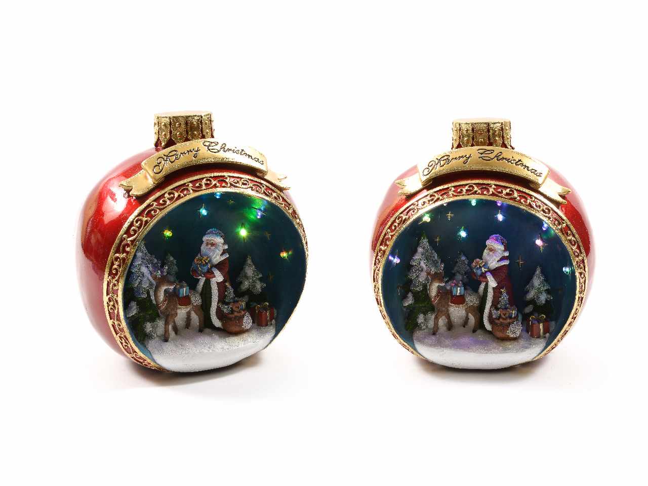 Palla di natale in resina con pae led 92431