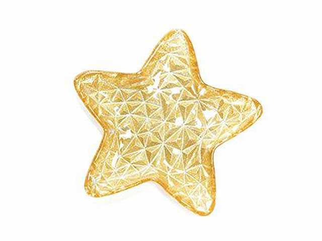 Piatto stella vetro 23,5cm oro 98631
