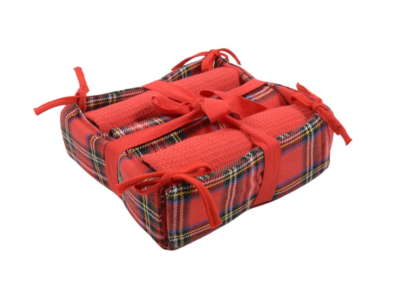 canovacci "tartan" 35x50cm con cestino 7x18x18cm 3pz