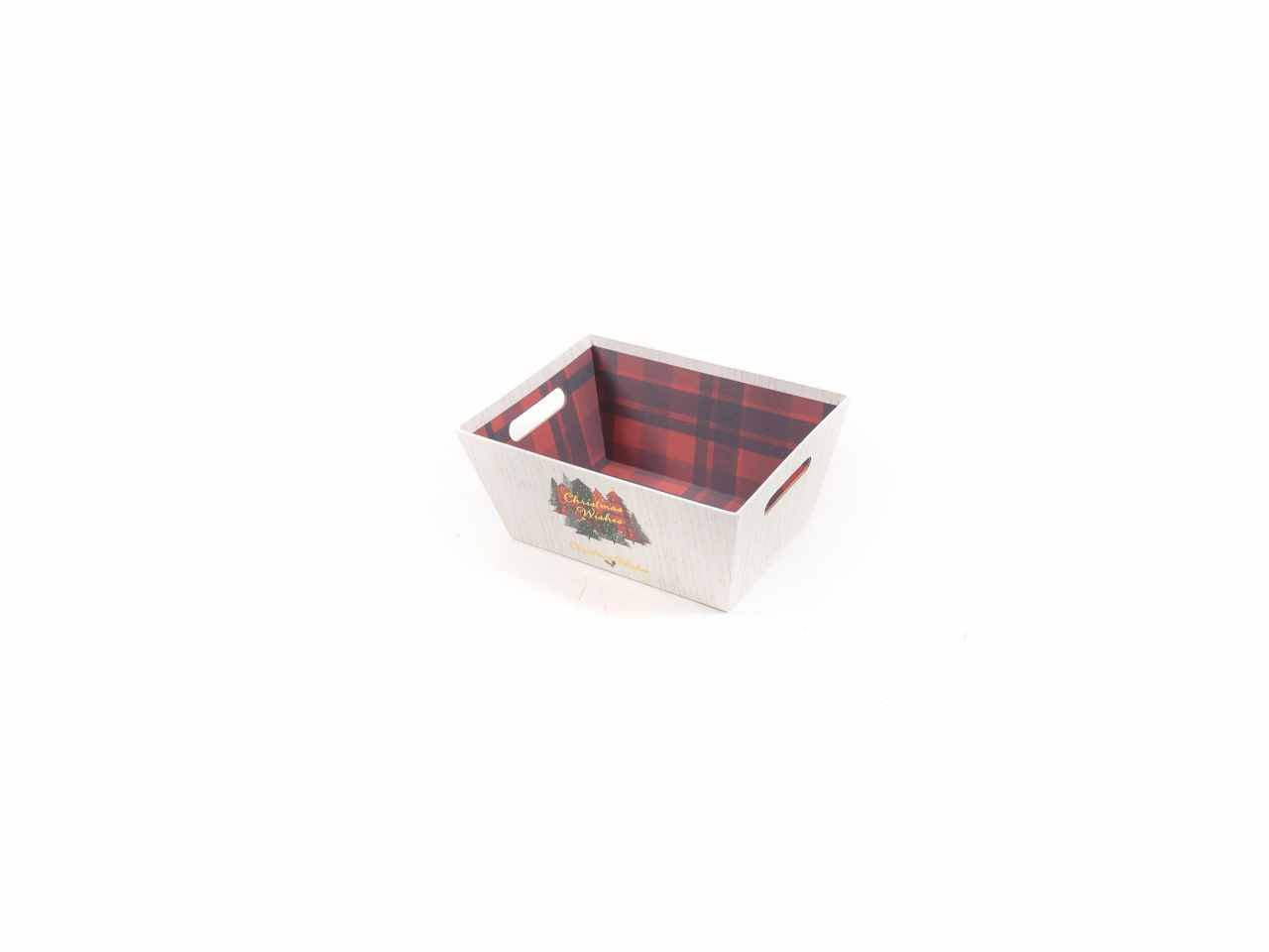 Cestino carta tartan 27x20xh12.3 57468