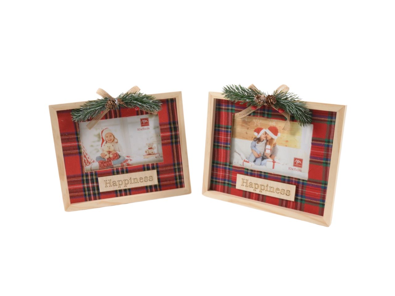 Porta foto tartan legno 23x2,5x19cm 57543