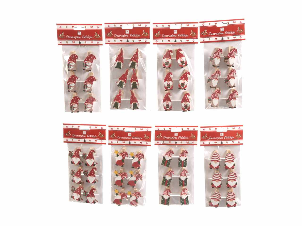 Mollette natalizie 5cm 6 pezzi 65098