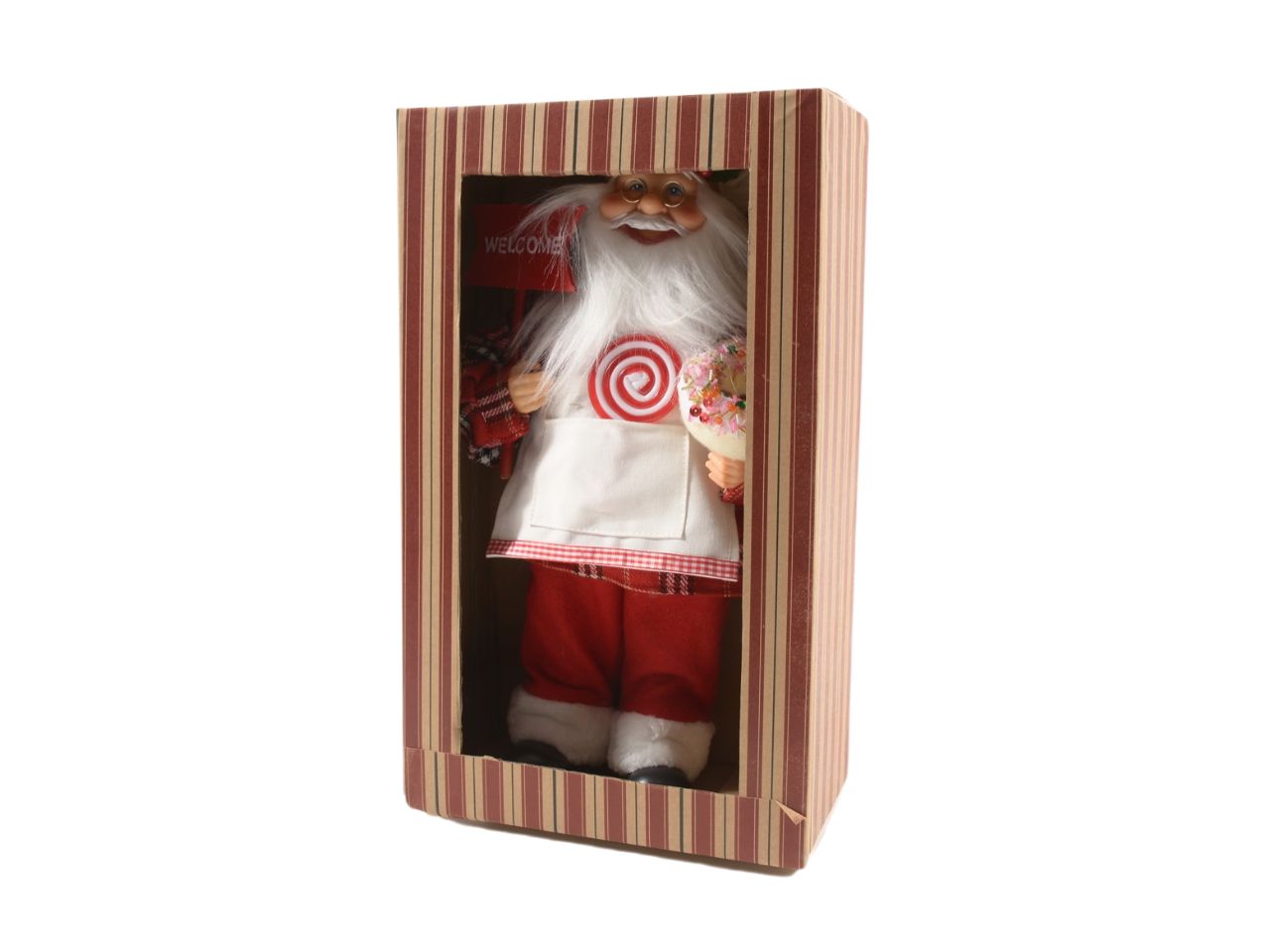 Babbo natale pasticciere 25x12xh.40cm con confezione regalo