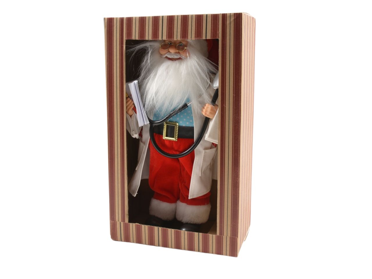 Babbo natale dottore 25x12xh.40cm con confezione regalo