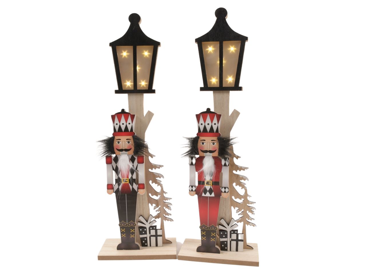soldatino in legno grande con luci 18,5x9x57,5cm assortito