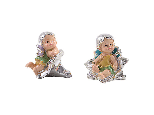Bimbi su fiore arg/colorati cm.5 aw1037