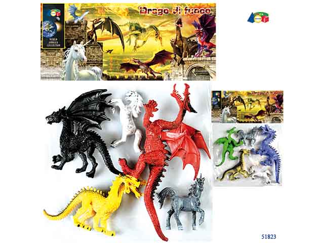 Drago di fuoco c/unicorno 51823