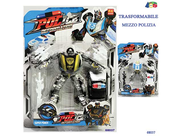 set trasformabile auto polizia 68037