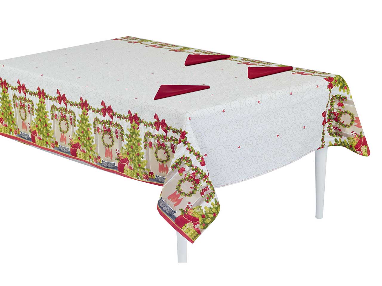 tovaglia 140x240cm con tovaglioli stampa rasatello 160gr
