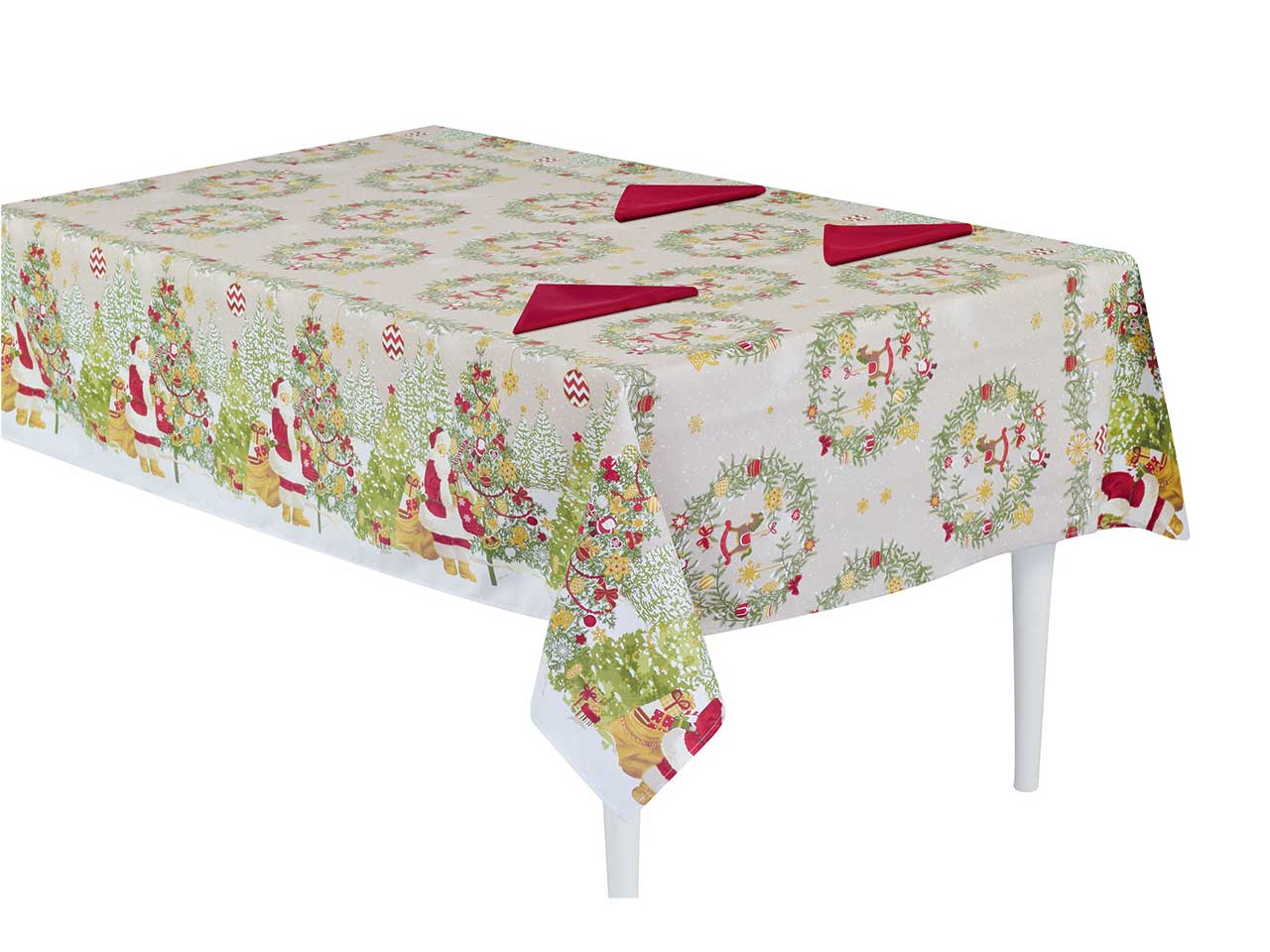 tovaglia 140x240cm con tovaglioli stampa rasatello 160gr