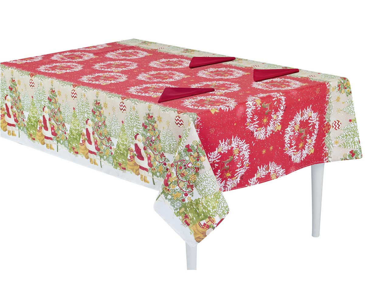 tovaglia 140x240cm con tovaglioli stampa rasatello 160gr