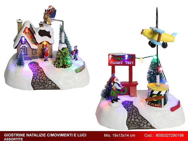 Scenario giostra 19x13x14cm con mov/led