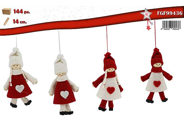 Pendente natalizio bambolina 14cm
