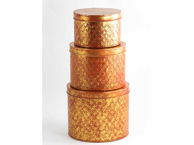 Scatola rossa metallo 3 pezzi 127800