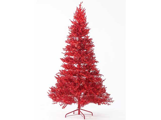 Alberello natalizio con luci rosso in pvc 240cm 1500 led