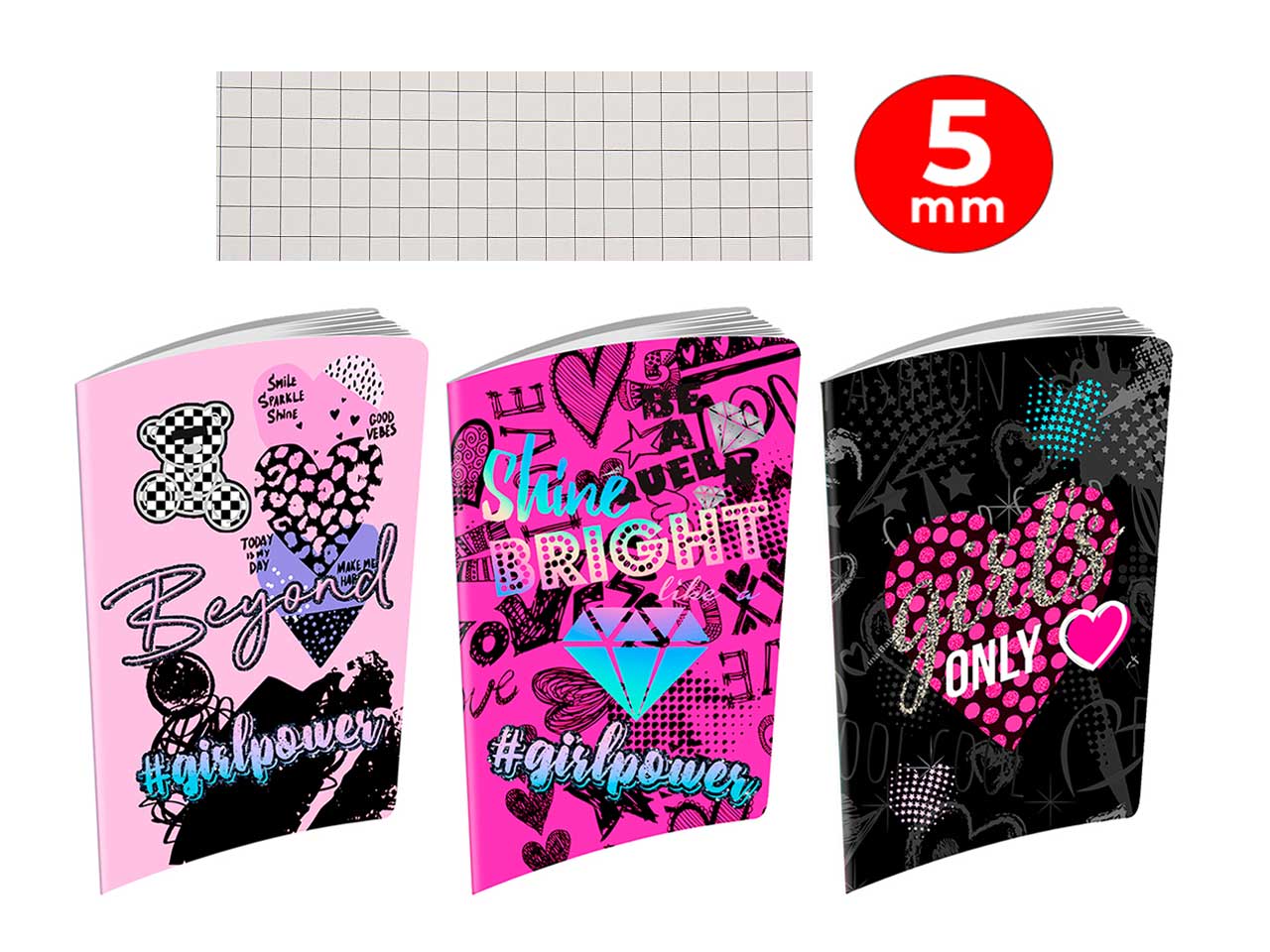 quaderni maxi active rigatura 5mm beyond girl - confezione da 10 quaderni