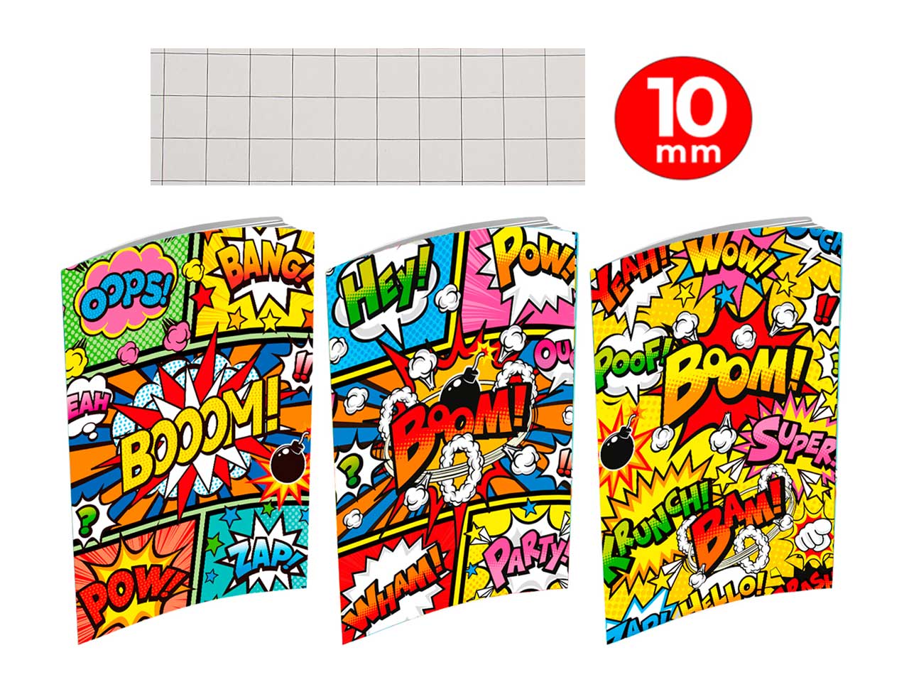 quaderni maxi active rigatura 10mm pop art - confezione da 10 quaderni