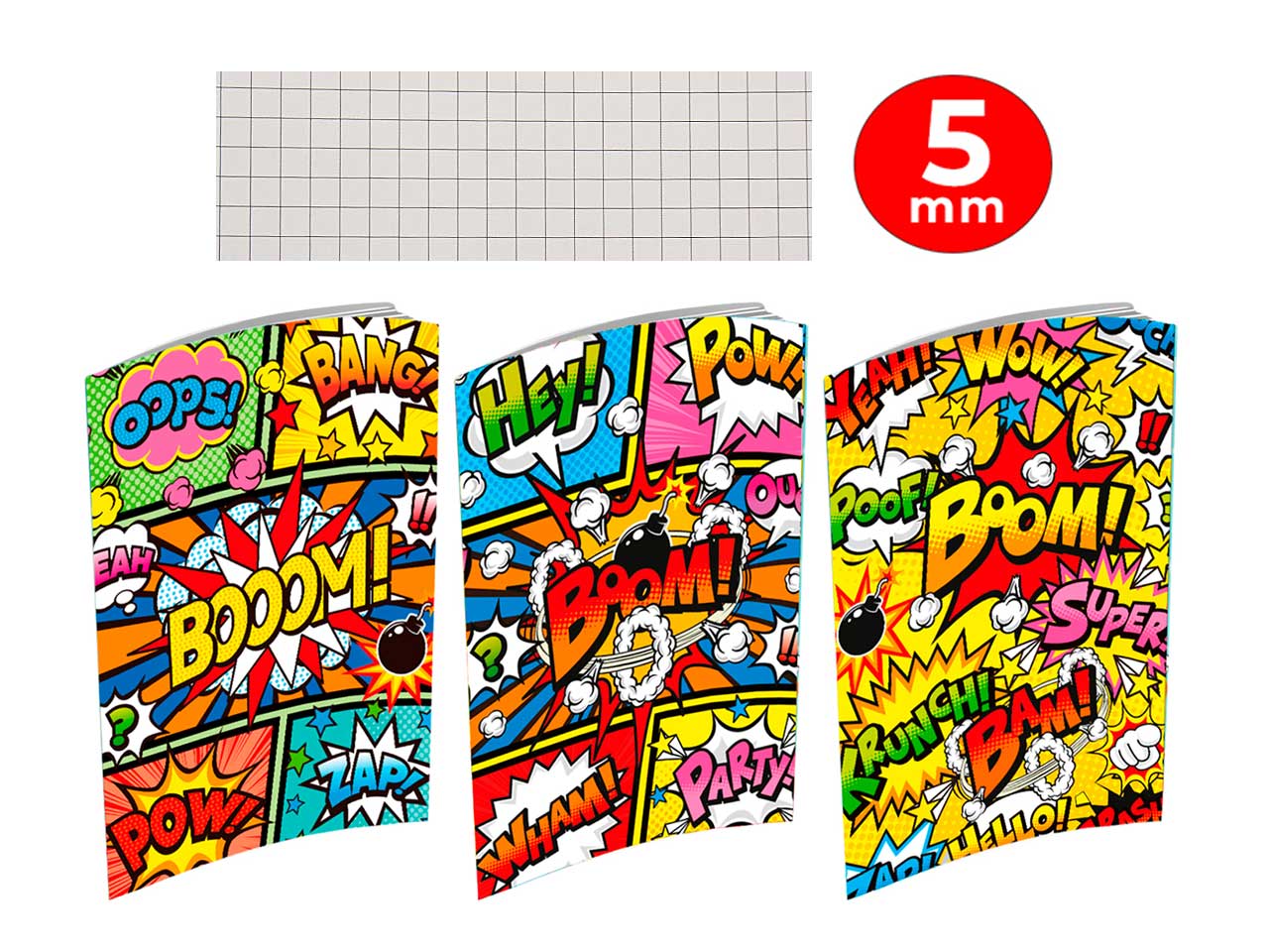 quaderni maxi active rigatura 5mm pop art - confezione da 10 quaderni