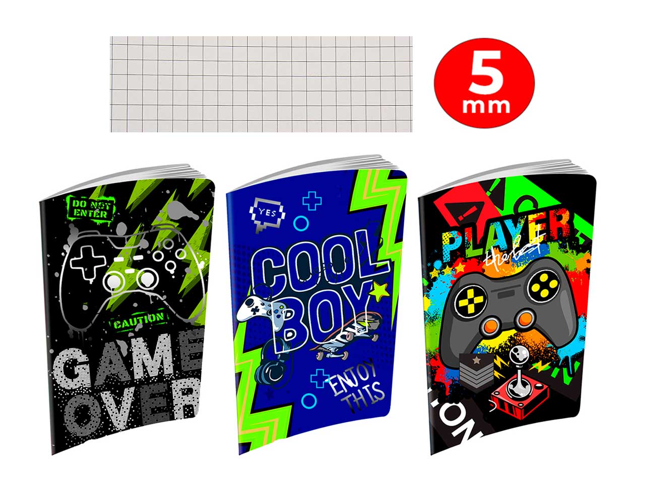 quaderni maxi active rigatura 5mm m8 boy - confezione da 10 quaderni