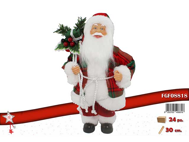 Babbo natale 30cm c/sacco