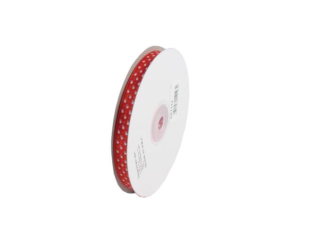 Nastro organza pois rosso 10mm50mt. ep1111