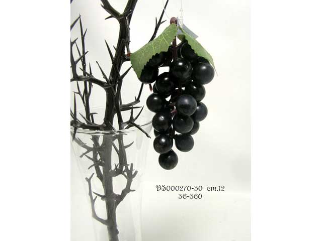 grappolo uva nero 12cm ds000270