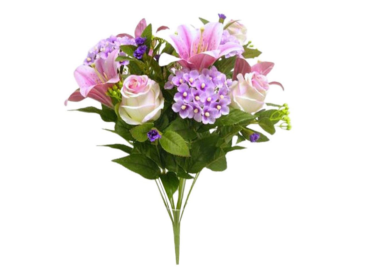 Mazzo misto giglio e ortensia x15 colore fucsia 50cm